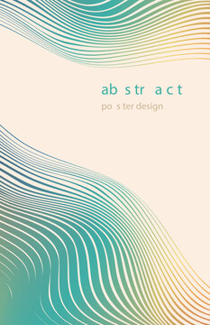 Abstract fluid wave pattern in vibrant turquoise and gold gradient background texture