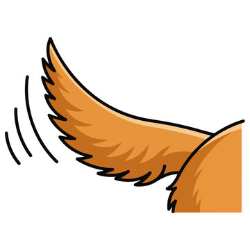 Happy Dog Tail Wagging Vector Illustration
