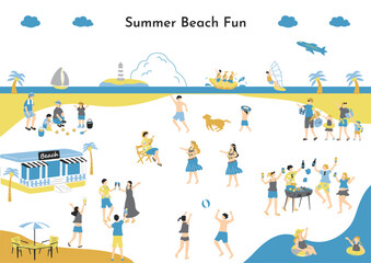 夏のビーチで楽しむ人たち  © kid_a