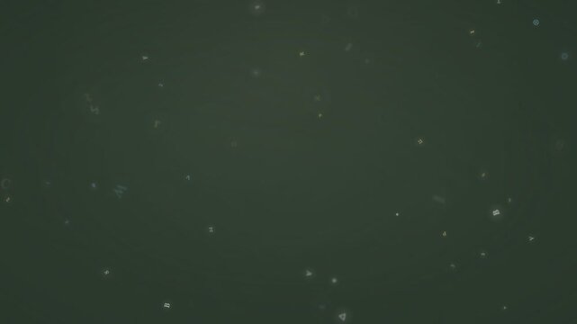 Scattered Alphabet Letters Floating on Dark Background