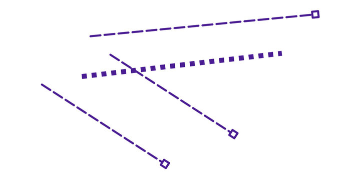 Abstract purple dashed line composition vector element for modern branding and layout design.
