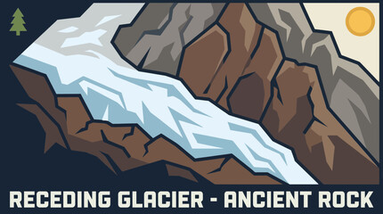 Receding Himalayan Glacier Exposing Ancient Mountain Rock © Bima