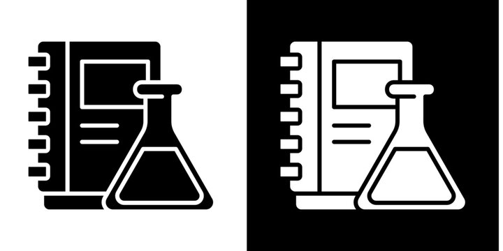 Lab Notebook  Icon Set White Glyph Style Collection