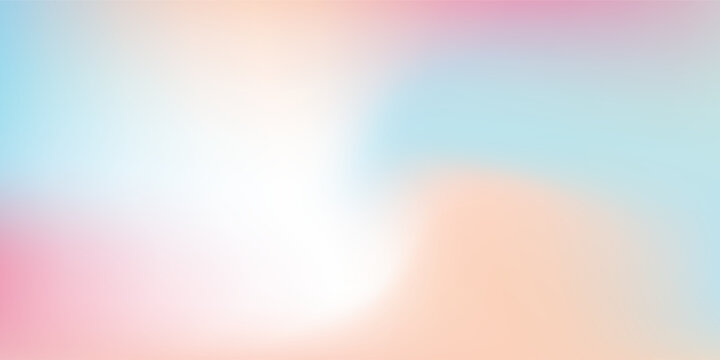 Abstract clear blue sky. Pastel rainbow. Light blue  pink and yellow color vector banner. Pastel gradient sky simple art abstract