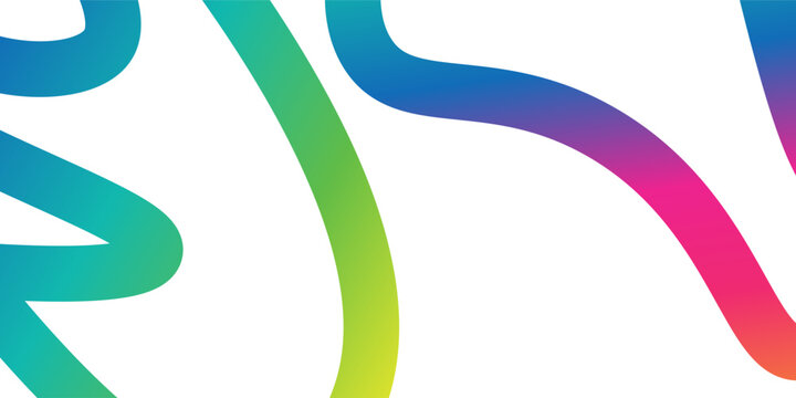 Simple Wavy Rainbow Lines. Vector Celebration Squiggle Ribbons Abstract Modern Simple Design
