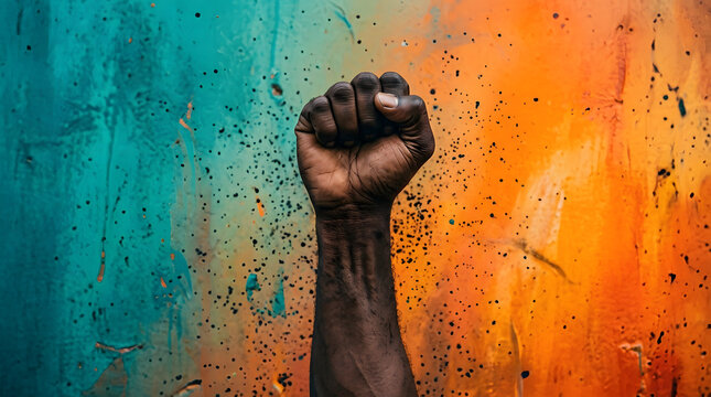 a raised fist of a person with dark skin featuring world Nelson Mandela Day