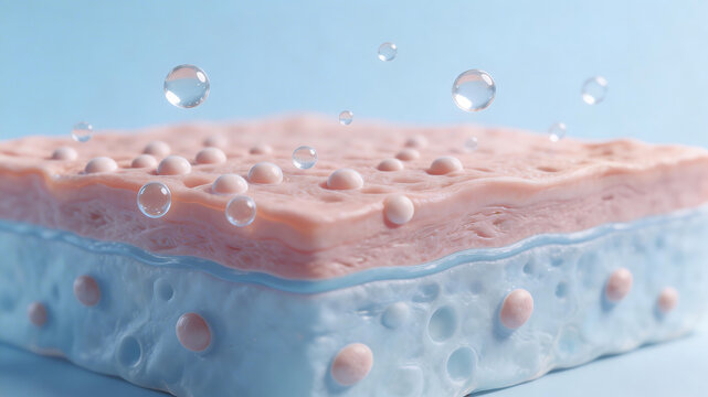 Skin layer with water droplets representing a commitment to global public health