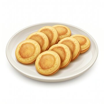 Kue Cubit Mini Pancake Traditional Indonesian Street Food Realistic Vector Illustration