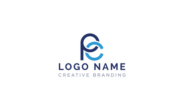Modern abstract pc monogram logo with circular elements monogram abstract