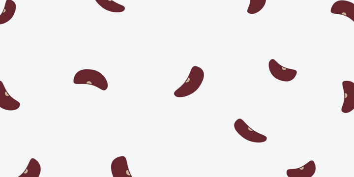 Seamless pattern of red kidney beans on white background for healthy food packaging and mexican cuisine design