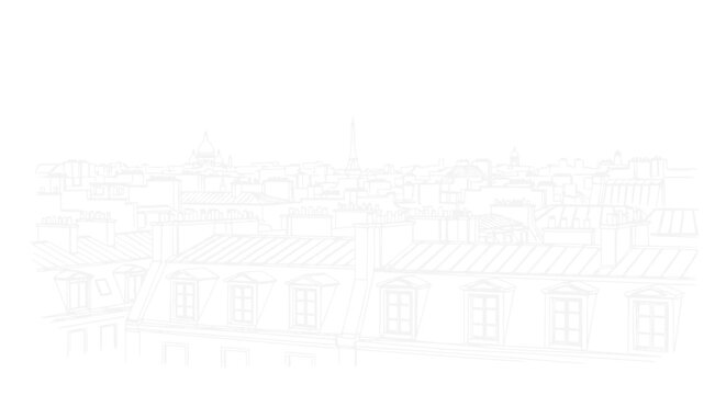 Parisian Rooftops Outline Sketch