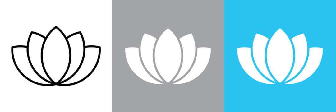 蓮の花のシンプルなベクターアイコン