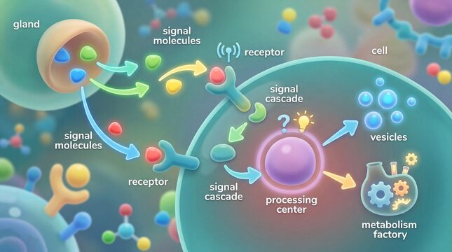 Cellular communication and signal transduction pathways in biological processes