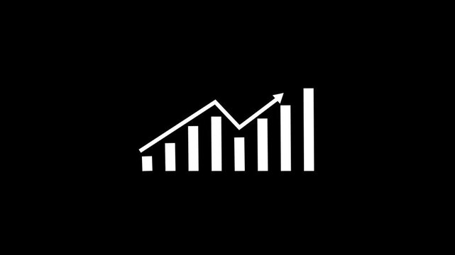 Arrow up business graph icon animation. Increasing business growth chart animation. Going up business graph concept. By Motion expert.4k video