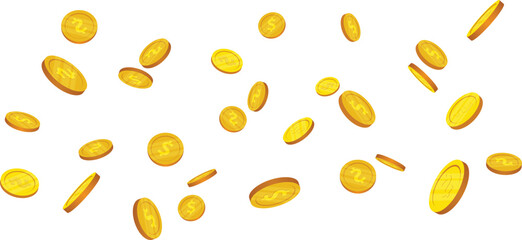 Golden Coins Falling: A shower of glittering gold coins cascades down, symbolizing wealth, fortune, and abundance. Perfect for themes of financial success and luck. © Salman