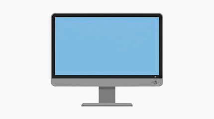 Fototapeta premium Office Objects: Computer Monitor with Blue Screen on Clean White Background