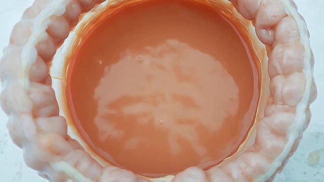 Close-Up of Colon Water Absorption in Digestion Process