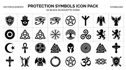 Obraz premium Symbols represent ancient protection.