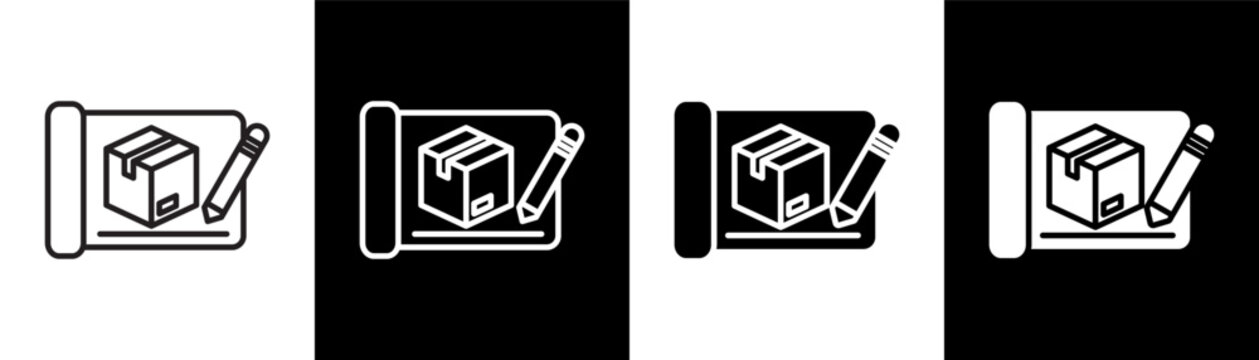 product design white icon set design