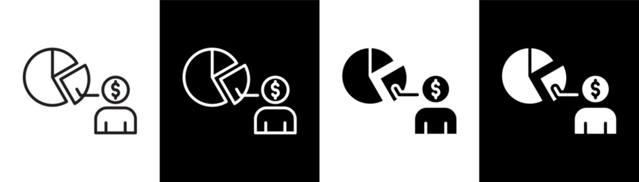 market segmentation white icon set design