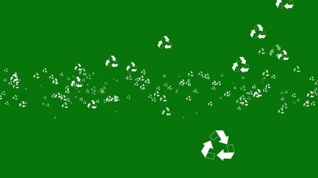recycle elements, eco-friendly, simple environmental on green screen.