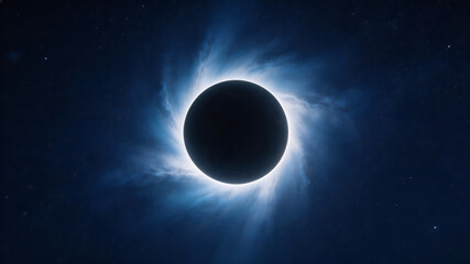 Obraz premium Solar eclipse in space highlighting environmental conservation and serenity