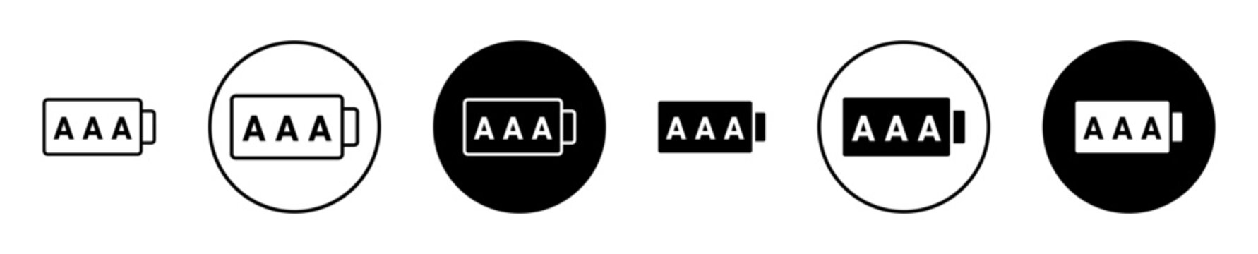AAA battery icon. Editable stroke and filled. Pixel perfect