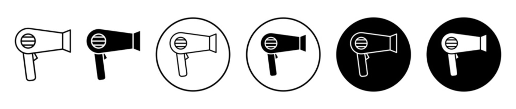 Blow dryer icon. Editable stroke and filled. Pixel perfect