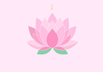 Fototapeta premium Minimal Pink Lotus Floral Abstract Background Elegant Modern Nature Soft Aesthetic Decorative Vector Design Wellness Spa Branding Template