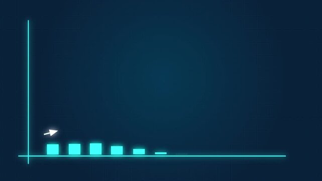 Business graph chart with growing business concept, arrow rising on graph sale symbols, profit growth chart, positive increase chart, arrows axis, motion graphics of business concept, 4k animation