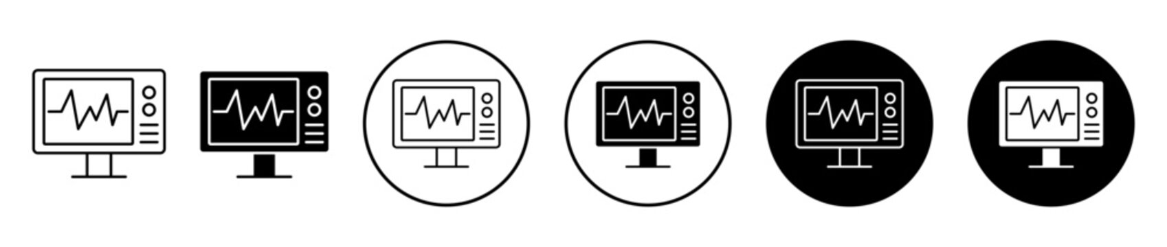 EKG monitor icon. Editable stroke and filled. Pixel perfect