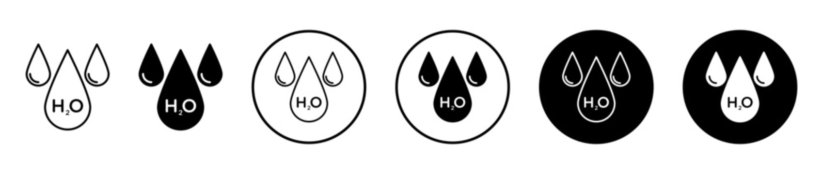 H2o icon. Editable stroke and filled. Pixel perfect