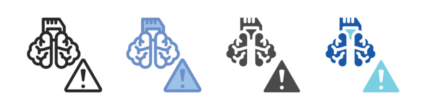 Memory Error Icon Set With Multiple Styles Vector Illustration
