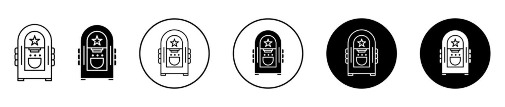Jukebox icon. Editable stroke and filled. Pixel perfect