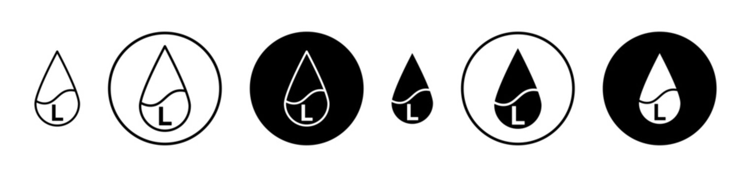 Liter icon. Editable stroke and filled. Pixel perfect