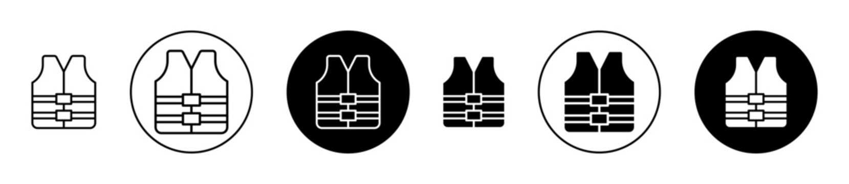 Lifejacket icon. Editable stroke and filled. Pixel perfect