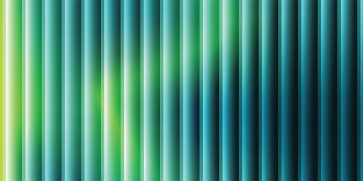 Abstract geometric background with vertical green and blue gradient stripes. Modern linear pattern texture vector illustration for technology banner, corporate backdrop, presentation template.