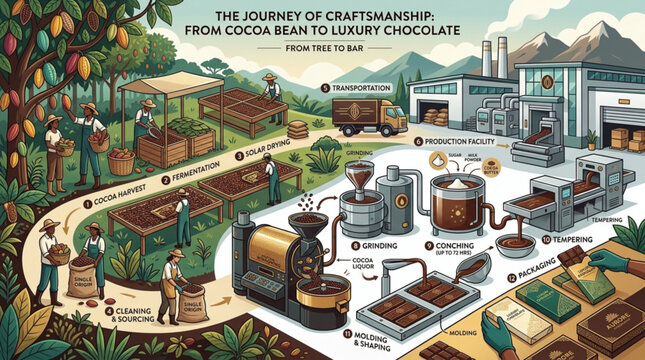 The journey of craftsmanship from cocoa bean to luxury chocolate