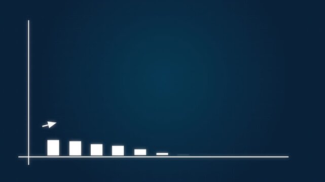 Business graph chart with growing business concept, arrow rising on graph sale symbols, profit growth chart, positive increase chart, arrows axis, motion graphics of business concept, 4k animation