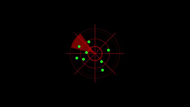 Digital searching system animation. Rader searching security concept animation icon. signal waves, searching icon with transparent background with alpha .4k video