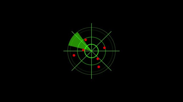 Digital searching system animation. Rader searching security concept animation icon. signal waves, searching icon with transparent background with alpha .4k video