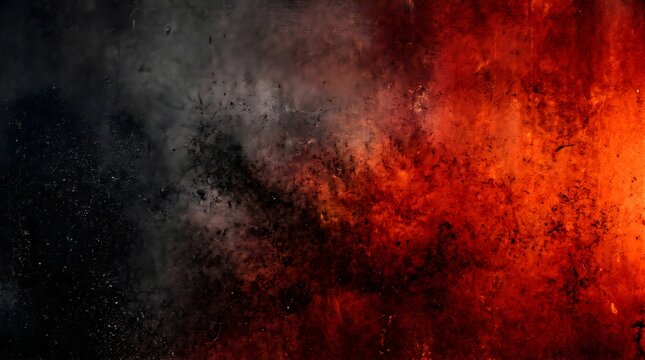 Cinematic Fiery Orange and Charcoal Black Smoke Abstract Background
