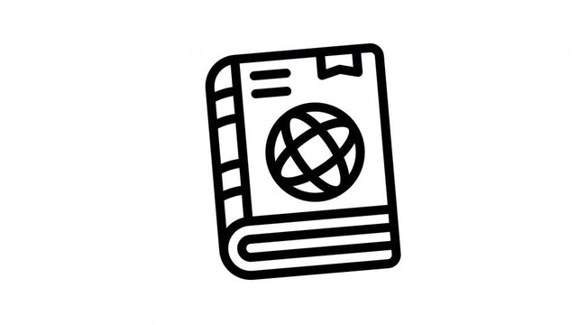 encyclopedia minimalist stroke animation