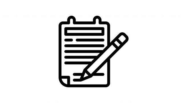 notes minimalist stroke animation