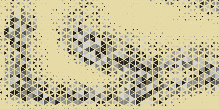 Abstract beige and grey triangle halftone pattern background, modern geometric mosaic grid texture vector illustration