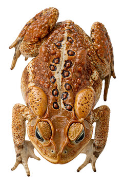 Cane toad isolated on white transparent background - design element cut-out object