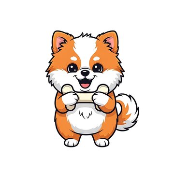 Cute cartoon dog character with big eyes and tongue out.
