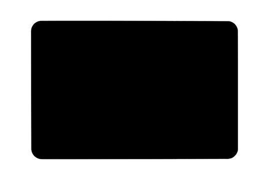A solid black rectangular shape with rounded corners vector art