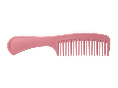 Pink hair comb isolated on transparent background styling tool for haircare products