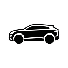 Obraz premium SUV Silhouette Vector Icon Black and White Isolated on White Background for Automotive Branding and Transportation Design
